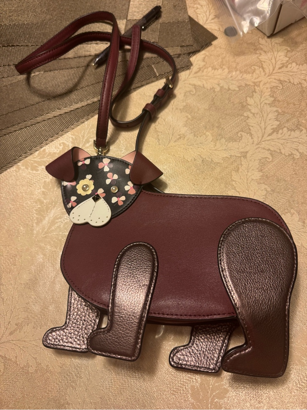 Kate Spade Burgundy Leather Crossbody Zipper Bag NWOT